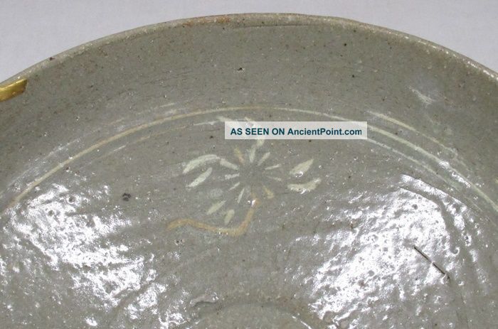 G379: Real Old Korean Goryeo Dynasty Inlaid Blue Porcelain Bowl W/appraisal Box Korea photo