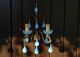 Vintage Pair Blue Opaline Bobeches Drops Sconces - 2 Lights Chandeliers, Fixtures, Sconces photo 1