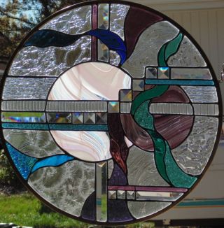 Stained Glass Window Hanging 19 1/4 In Diameter photo