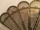 Antique Solid Brass Fireplace Screen Winged Griffins On Base Peacock Style Fan Hearth Ware photo 2
