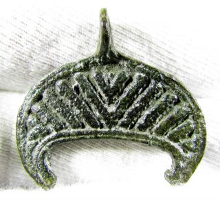 Viking Bronze Moon Crescent - Lunar Amulet /pendant - Wearable - Ab77 photo
