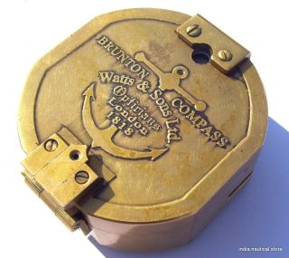 Brass Brunton Compass London 1818 Vintage Compass/ Gifts photo