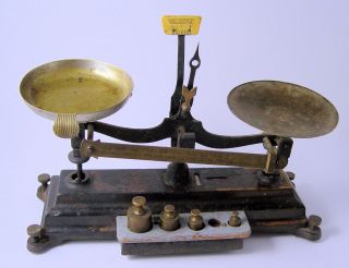 Antique Henry Troemner Apothecary Scale 19th Century Brass Cast Iron Unusual photo