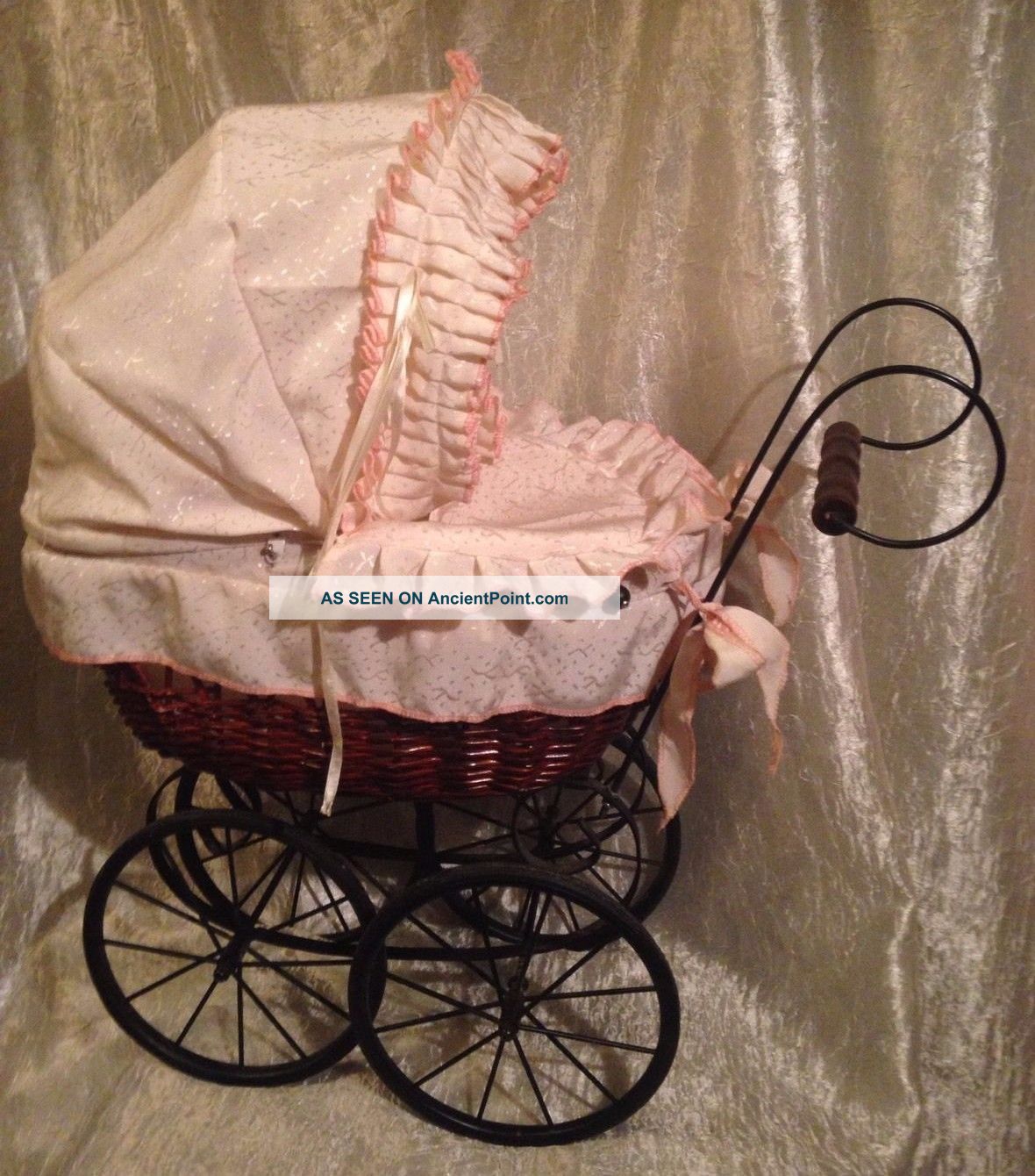 Vintage Victorian Style Metal/wicker/wood,  Toy/baby Doll Carriage/stroller/buggy Baby Carriages & Buggies photo