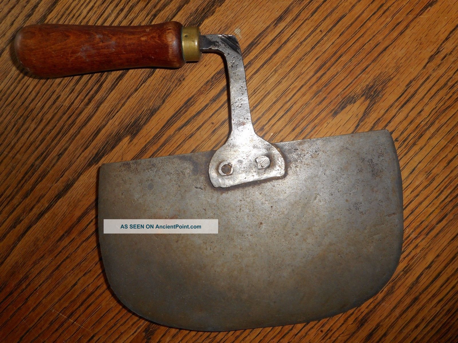 Antique Hand Forged Food Chopper Side Handle Unique Primitives photo