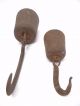 Two Antique Old Metal Iron Hanging Scale Weights Hooks Parts 4 Pound 1 Pound Lb Scales photo 5