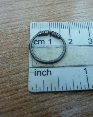 Ancient Celtic Silver Coiled Ring 0871 photo
