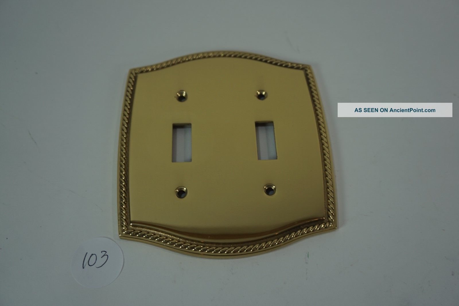Broadway Supply Solid Brass Switch Plate Covers 2 Gang Traditional Rope Hvy 103 Switch Plates & Outlet Covers photo