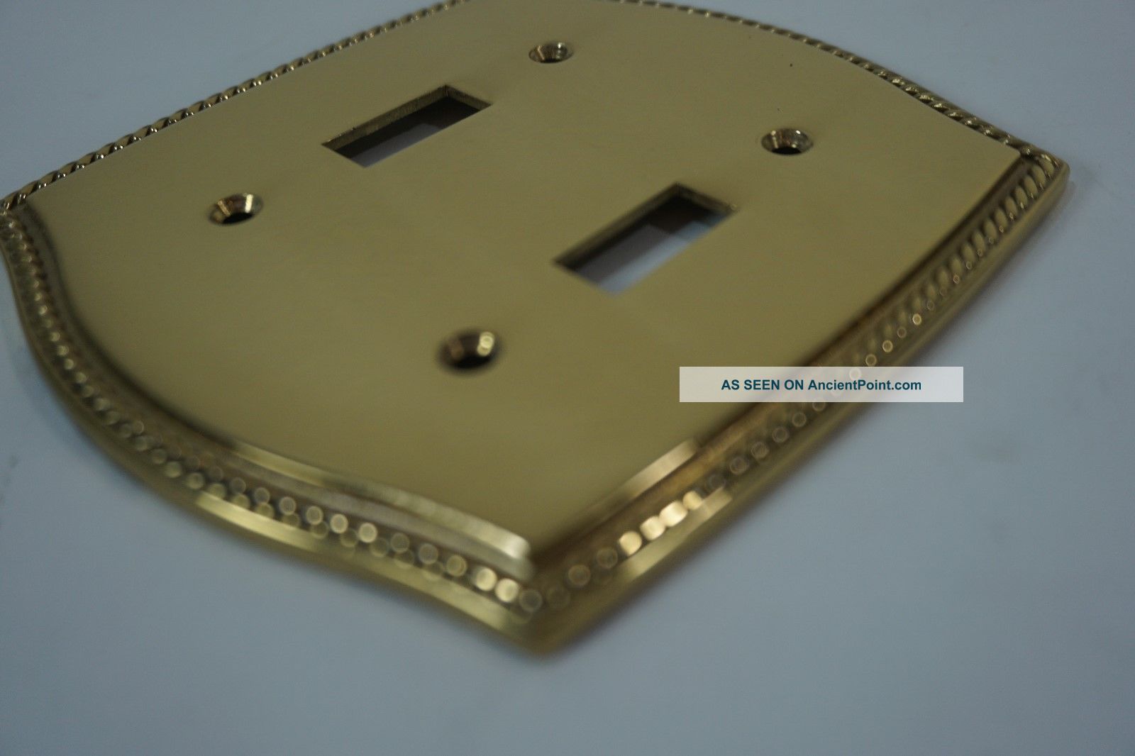 Broadway Supply Solid Brass Switch Plate Covers 2 Gang Traditional Rope Hvy 104 Switch Plates & Outlet Covers photo
