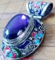 China ' S Old Tibetan Style Blue Zircon Inlay Cloisonne Pendant Worth Collecting Necklaces & Pendants photo 5