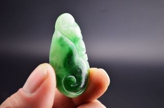 Certification Of 100 Natural Jadeite Jade Carving Pendant (a Level) Yx4250 photo