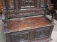 11738 : Antique French Carved Briton Brittany Style Hall Bench 1800-1899 photo 4