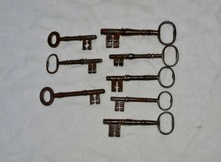8 Antique Large Keys - Georgian ?? Victorian ?? photo