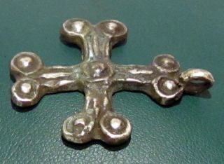 Outstanding Medieval Or Post Medieval Silver Amulet Cross 421 photo