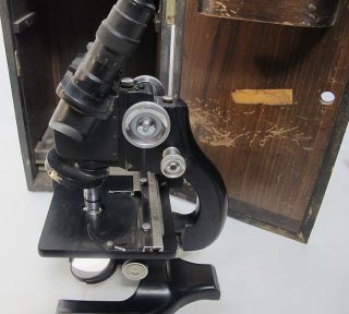 Antique Elaborate Ao Spencer Black Cast Binocular Microscope &lenses 232796 Yqz photo