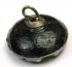 Antique Black Glass Button Beetle On Fancy Seashell W/ Carnival Luster Buttons photo 1