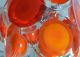 70 ' S Murano Vistosi Chandelier Hanging Light With 15 Red And Orange Glass Discs Mid-Century Modernism photo 3