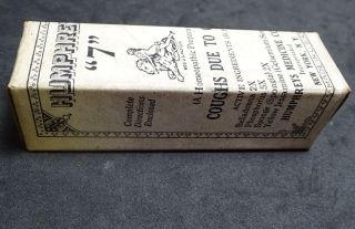 1900s Humphreys Homeopathic No 7 Box For Coughs Due To Colds photo