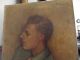 Antique French School Oil Painting Portrait Xxth Signed Ghienpond Frame France Art Deco photo 4