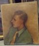 Antique French School Oil Painting Portrait Xxth Signed Ghienpond Frame France Art Deco photo 5