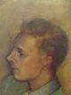 Antique French School Oil Painting Portrait Xxth Signed Ghienpond Frame France Art Deco photo 6
