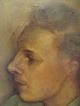 Antique French School Oil Painting Portrait Xxth Signed Ghienpond Frame France Art Deco photo 7