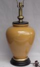 Frederick Cooper Table Lamp Mustard Yellow Crackle Glaze Pottery Ginger Jar Huge Mid-Century Modernism photo 1