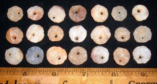 (21) Select Sahara Neolithic Quartz Beads 12 - 15 Mm Prehistoric African Artifacts photo