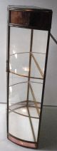 Large Glass & Brass Lighted Tabletop Curio Cabinet Display Case Mirrored 16 1/2 