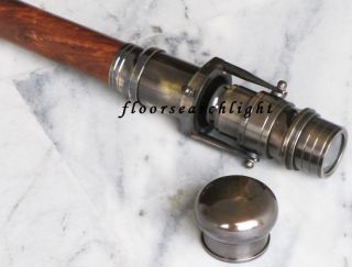 Nautical Antique Finish Brass Telescope Spyglass Walking Stick Cane 3x Zoom photo