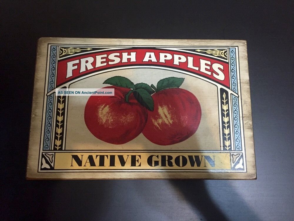 Handmade Wooden Sign Fresh Apples Native Grown Made In Nh Ox Pond Press Primitives photo