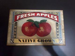 Handmade Wooden Sign Fresh Apples Native Grown Made In Nh Ox Pond Press photo