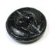 Antique Black Glass Button Rabbit Leaping Over Heart Floral Design Buttons photo 1