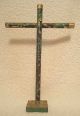 Antique Spanish Colonial South American Painted Wood Standing Cross The Americas photo 1