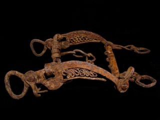 Choice Top Preserved Medieval Iron Horse Bit Bridle photo