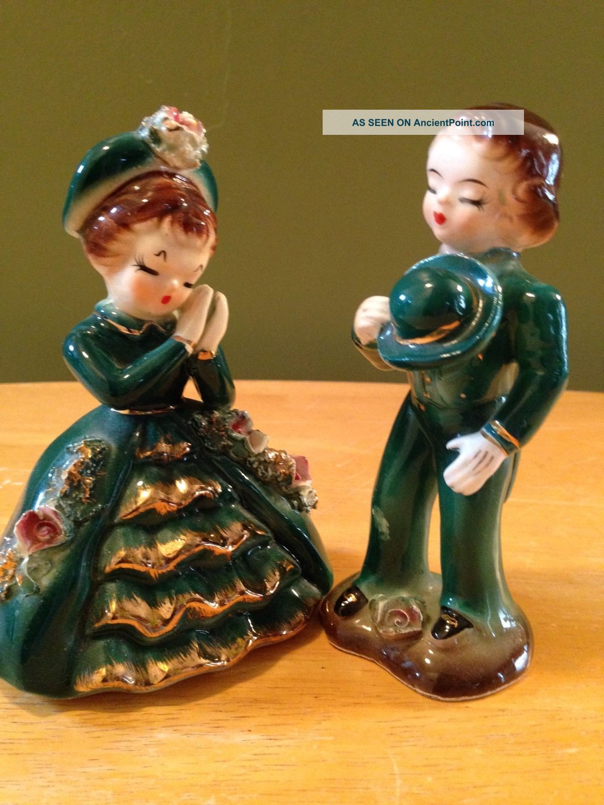 Vintage Victorian Boy Girl Victorian Couple Swooning Couple Japan Adorable Figurines photo