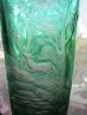 Czech/bohemian Green Cut To Clear Glass Vase,  Hand Engraving Hunting Scene Vases photo 8