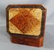 Antique Art Deco Birds Eye Maple Wood Jewelry Trinket Wooden Box Karelian Birch Boxes photo 7