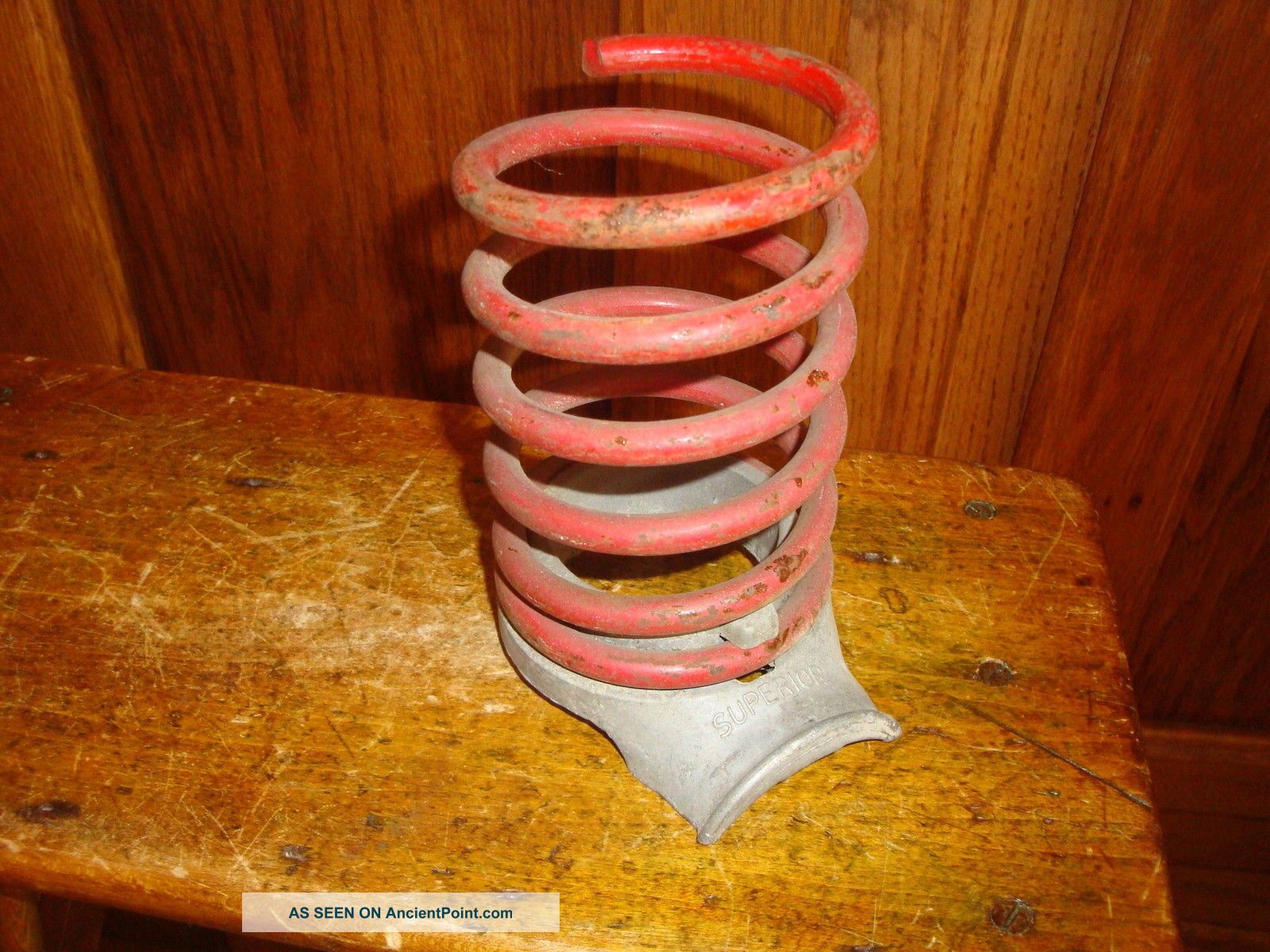 Red Coil Spring Industrial Machine Age Steampunk Metal Art A Other Mercantile Antiques photo