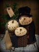 Primitive Winter Christmas Snowman Stump Doll Family Primitives photo 1