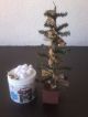 Prim Country Christmas Folkart Wood Prim Feather Style Tree W/ Snowman Ornaments Primitives photo 3