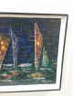 Vintage Mid Century Modern Abstract Oil On Canvas Painting Wall Art Nautical Mid-Century Modernism photo 4