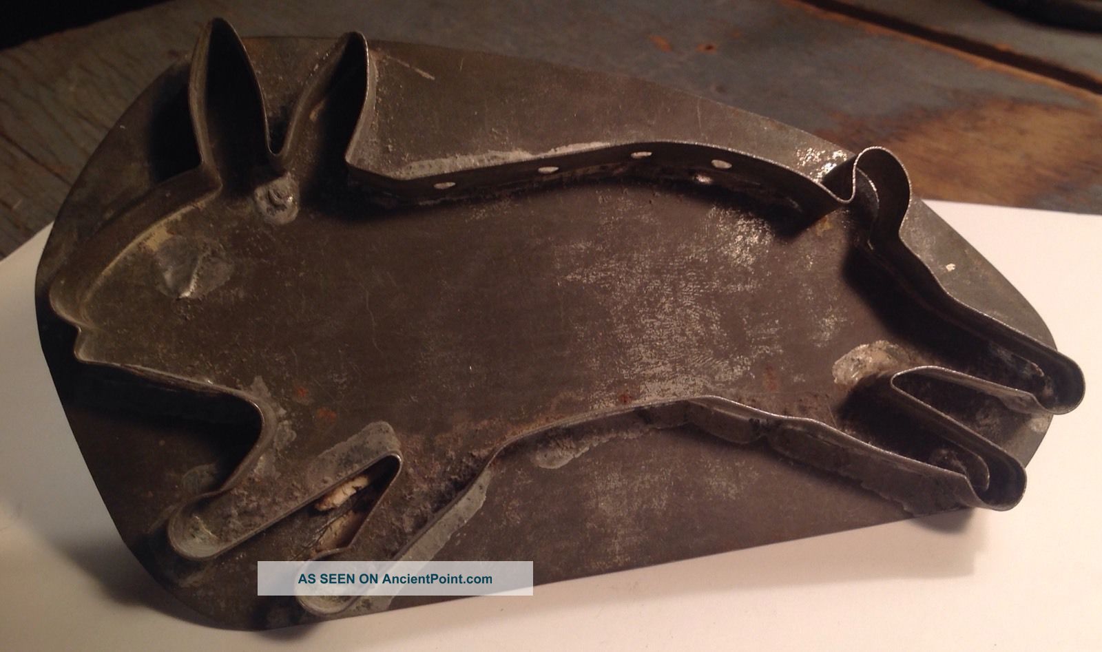 19th C.  Pa Tin Cookie Cutter Large Folkie Rabbit.  Folk Art Primitives photo