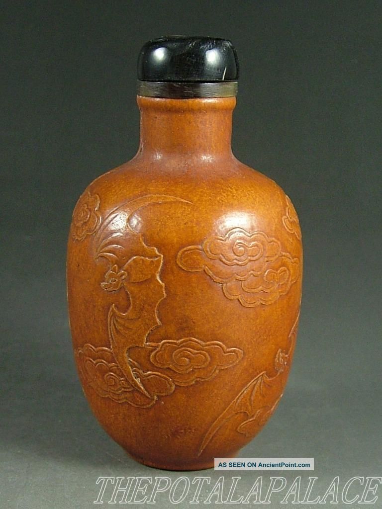 Old Fine Chinese Gourd Made Snuff Bottle Countryside Landscape Snuff Bottles photo