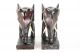 Hand Carved Wooden Elephant Bookends - Vintage Mid Century African Tribal Folk Sculptures & Statues photo 3