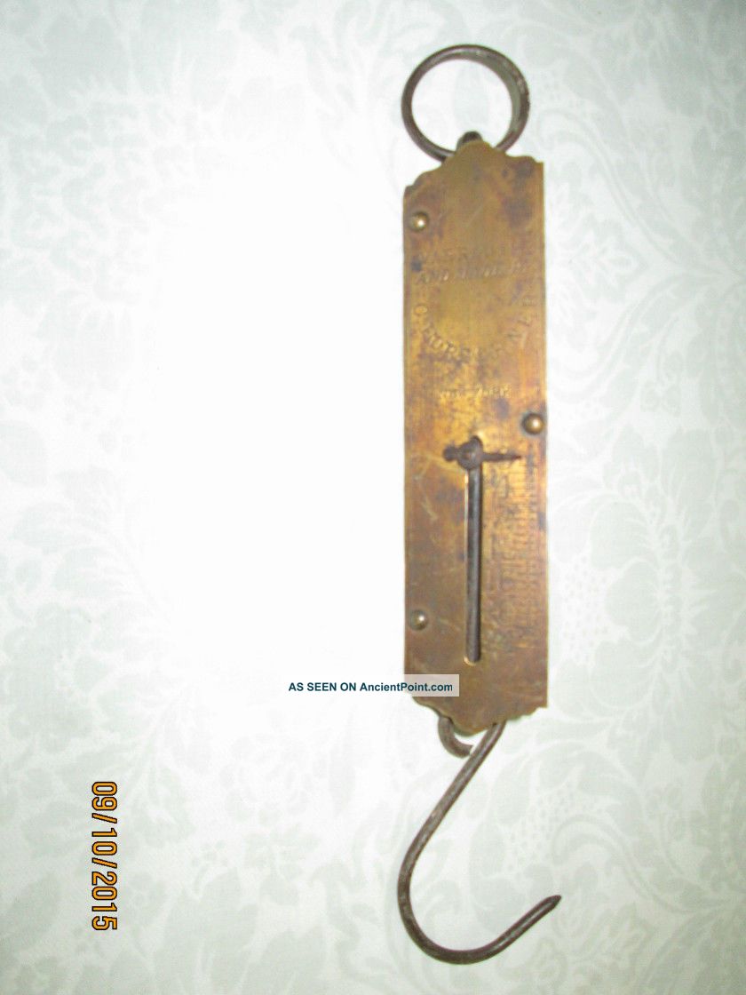 Antique Brass C Forschner 24 Lb.  Spring Hanging Scale Heavy Duty Rare Scales photo