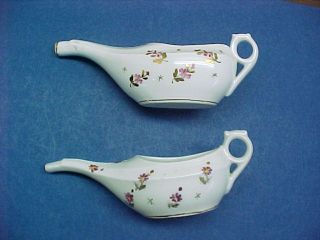 5 Antique Porcelain Pap Baby Invalid Feeders Floral Wt&co,  Wg Marks photo