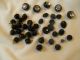 36 Vintage Buttons - 31 Are Black Glass & 5 Black Plastic W/ Rhinestone Centers Buttons photo 1