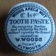 Advertising Printed Tooth Paste Pot Lid & Base.  Woods Areca Nut Chemist 1/ - Size Dentistry photo 1