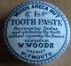 Advertising Printed Tooth Paste Pot Lid & Base.  Woods Areca Nut Chemist 1/ - Size Dentistry photo 3